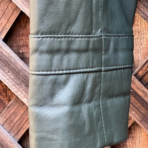 Truth & Pride Green Moto Leather Jacket - Picture 7 of 11